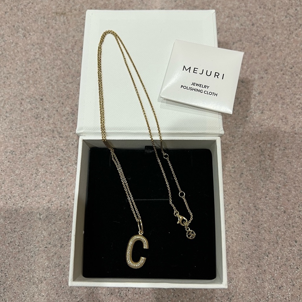 Mejuri Bold Letter “C” Pendant Necklace, 100% Mejuri brand.
